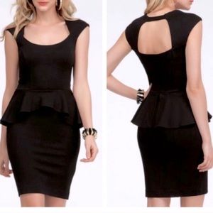 BEBE Mariah Peplum Dress - Black
